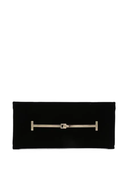 Geantă plic Tom Ford de catifea negru