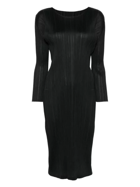 Rochie midi Pleats Please Issey Miyake plisată până la genunchi de costum negru