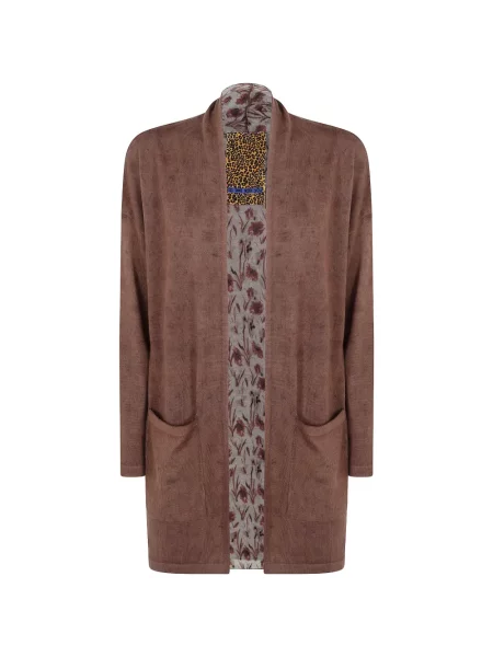 Cardigan In Bed With You cu model floral cu imagine maro