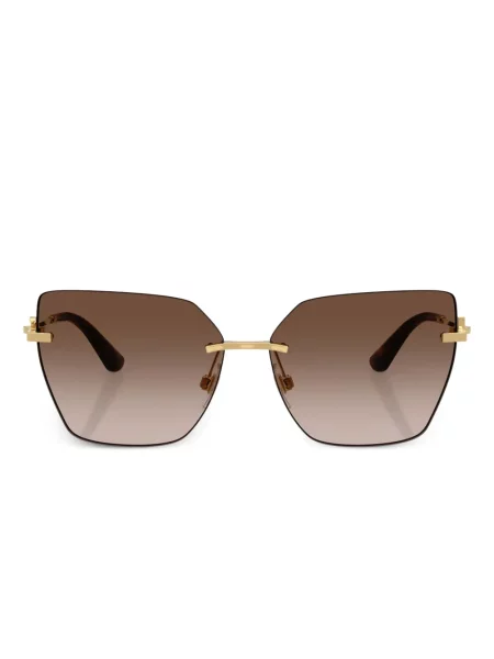 Ochelari de soare Dolce & Gabbana Eyewear cu imprimeu geometric auriu