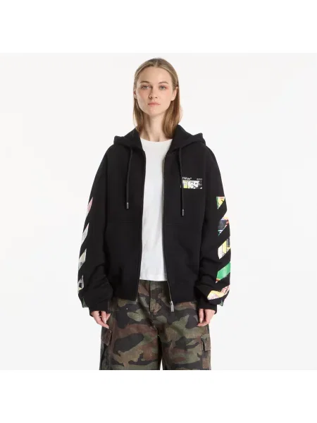 Bluza z kapturem Off-white z kapturem z logo biała
