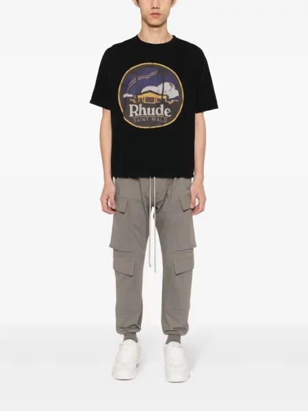 Raštuotas marškinėliai Rhude juoda