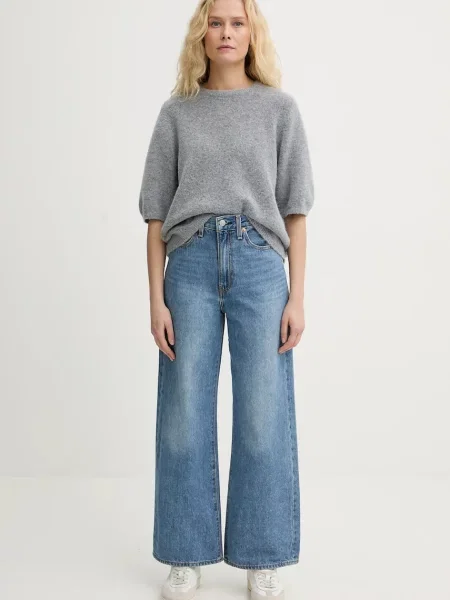 Levi's rifle wide leg dámske RIBCAGE WIDE LEG modrá