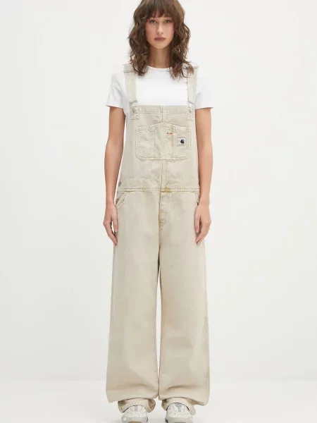 Carhartt WIP ogrodniczki W Bib Overall Straight beżowy