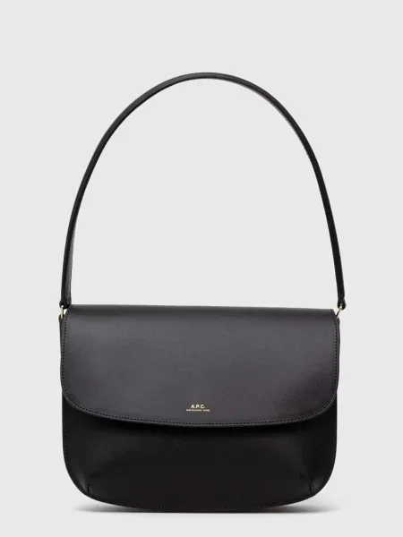 Usnjena torbica A.P.C. črna