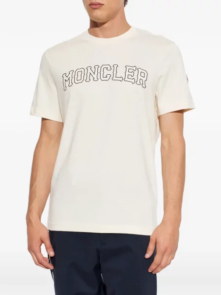 Scurt tricou Moncler cu imagine alb