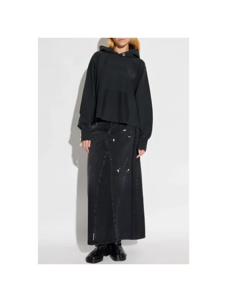Bluza z kapturem Maison Margiela z kapturem z logo czarna