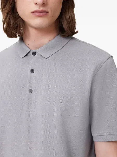 Polo Allsaints cu broderie gri