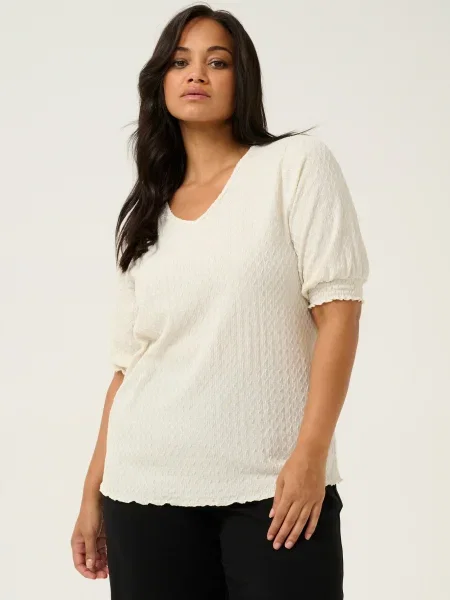 KAFFE CURVE Tricou alb