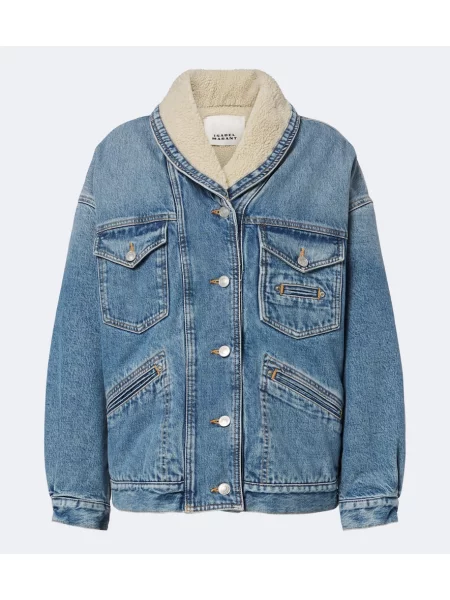 Geacă de blugi Isabel Marant din fleece albastru