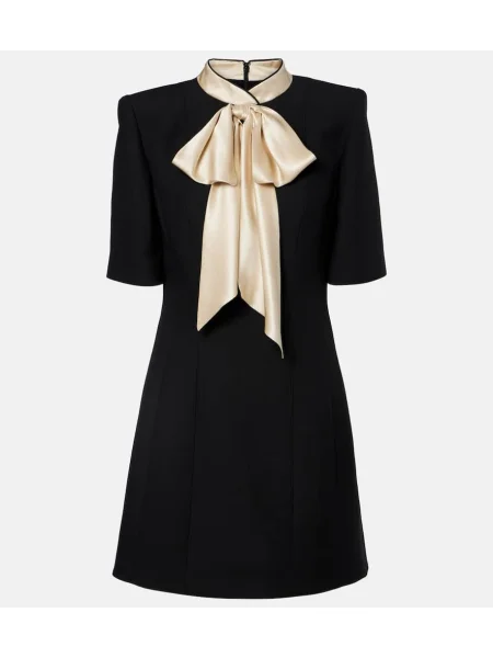 Sukienka Valentino z kokardką wełniana czarna
