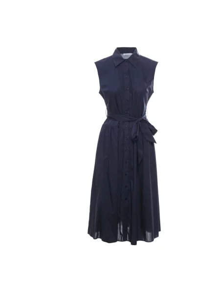 Sukienka koszulowa Patrizia Pepe do kolan niebieska