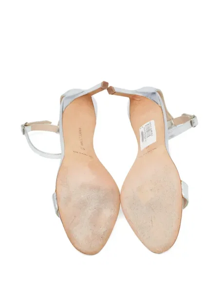 Sandale Manolo Blahnik din piele argintiu