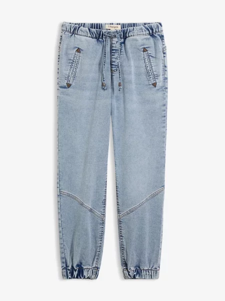 Dżinsy jogger mid waist ze stretchem niebieskie