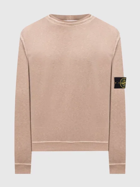 Світшот з патчем логотипа Stone Island бежевий