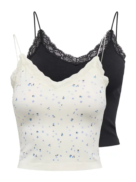 ONLY Top ONLVIGGA albastru deschis / negru alb