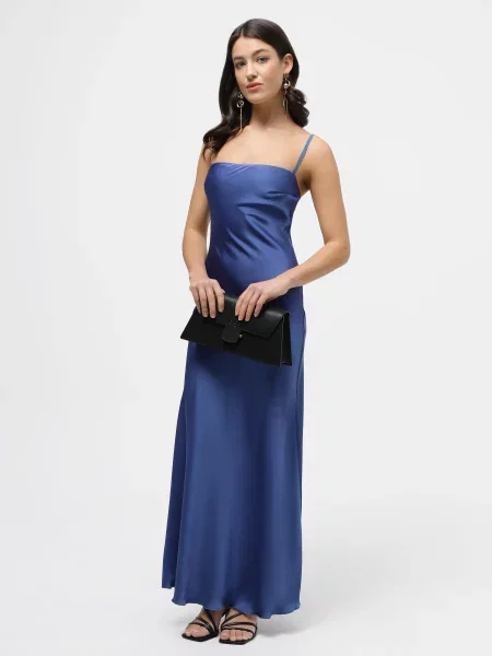 CHER INTERTOP Сукня максі Віскоза/поліестер синій