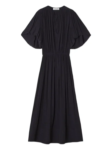 Rochie maxi Lanvin plisată de costum negru