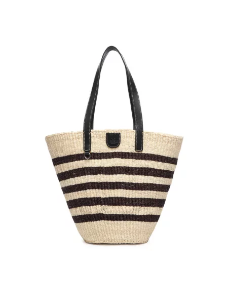 Weekend Max Mara torba plażowa pleciona AGENNAIO brązowa