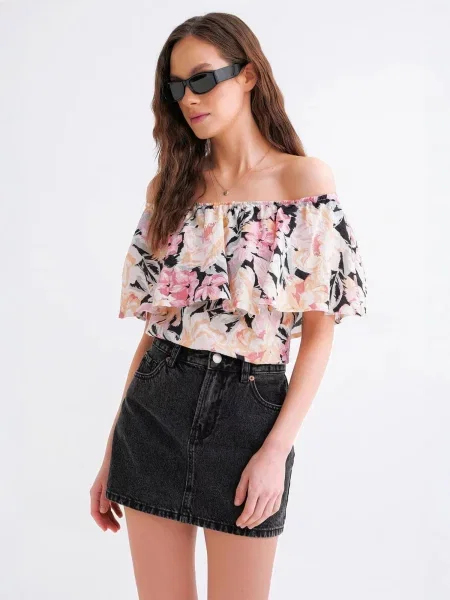 MixRay Bluza bež / roza črna