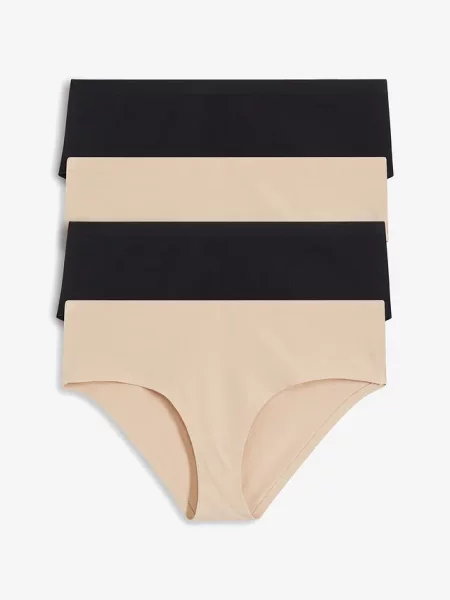 Figi panty z bawełną organiczną 4 pary beżowe
