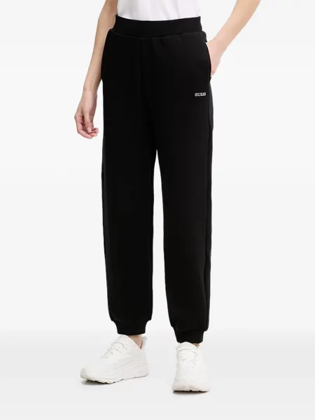 Pantaloni Guess alergare cu autograf negru