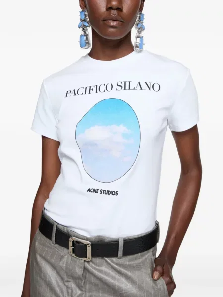 Tricou Acne Studios cu imagine albastru