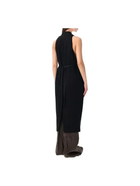 Sukienka Rick Owens bez rękawów kopertowa czarna