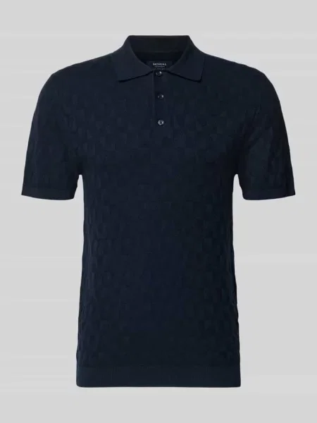Koszulka polo o kroju regular fit z fakturowanym wzorem Mcneal granatowe