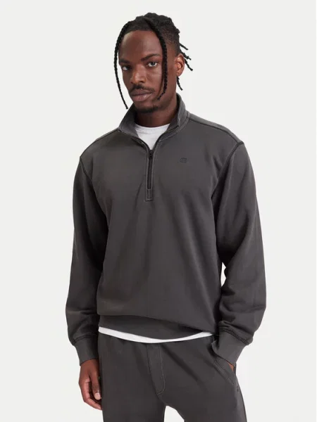 G-Star mikina pánska Unit washed half zip sivá