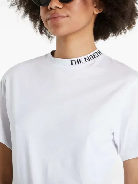 Tricou The North Face cu broderie alb