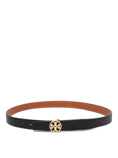 Pasek Tory Burch skórzany czarny