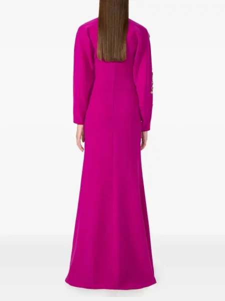 Maxi rochie maxi Costarellos cu aplicații de costum roz