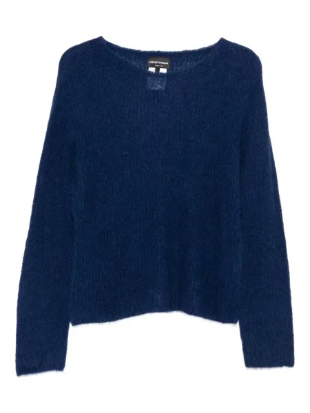 Дълго пуловер Emporio Armani синьо