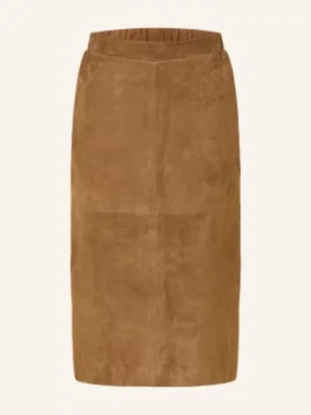 Rich & Royal Skórzana Spódnica braun brązowa