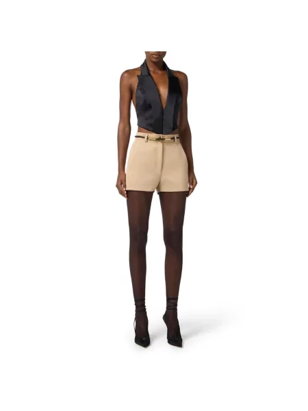 Satynowy top Elisabetta Franchi czarny