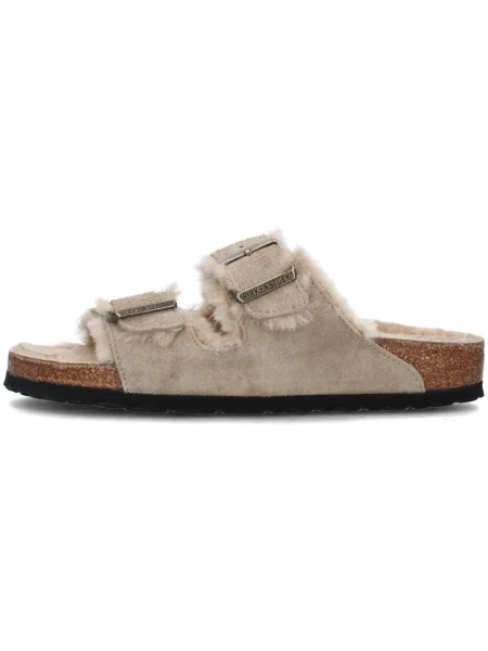 BIRKENSTOCK Arizona Shearling SL Narrow taupe színű flip-flopok. Méret: 37 EU bézs