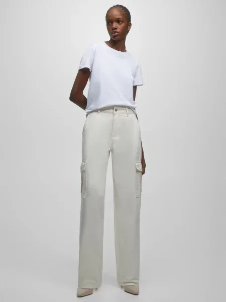 Pull&Bear Cargo nadrágok világosszürke