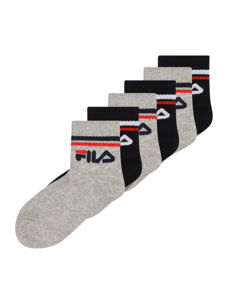 FILA Ponožky šedý melír / červená / černá bílá
