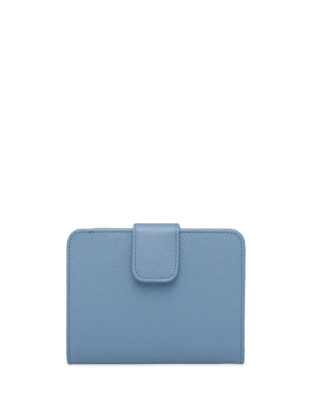 Кожено портмоне Prada с панделка синьо