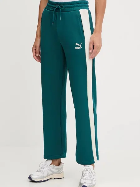 Puma Tepláky Iconic T7 Straight Leg Track Pants zelené