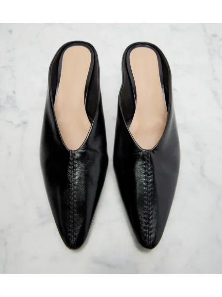 Papuci tip mules Bottega Veneta din piele negru