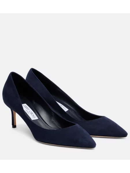 Pantofi cu toc Jimmy Choo din piele de căprioară albastru