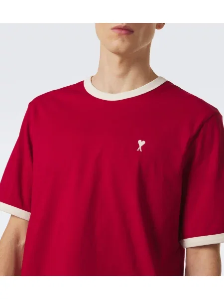 Tricou Ami Paris din jerseu roșu