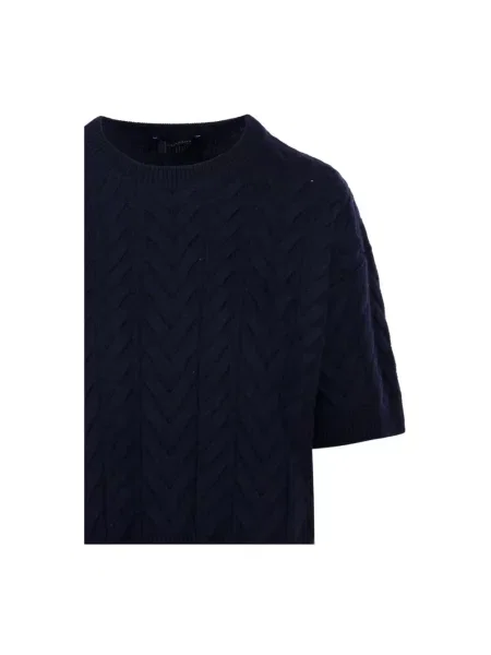 Krótki sweter Max Mara wełniany z krótkim rękawem czarny