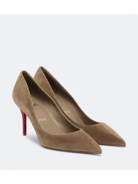 Pantofi cu toc Christian Louboutin din piele de căprioară gri