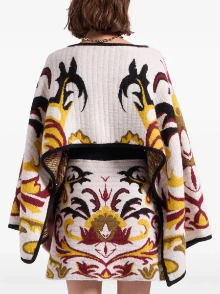 Pulover La Doublej cu model floral alb