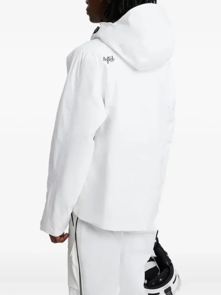 Jeździć na nartach kurtka narciarska Aztech Mountain z kapturem biała