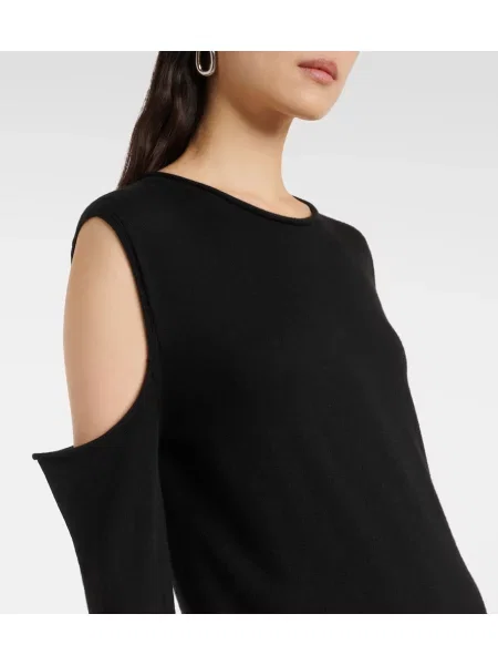 Rochie maxi Rick Owens de lână de costum negru