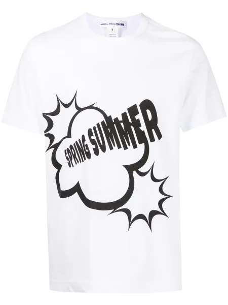 Tricou Comme Des Garçons Shirt cu imagine alb